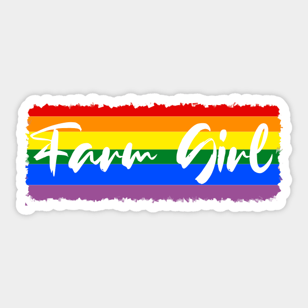 Rainbow Farm Girl Sticker by LochNestFarm